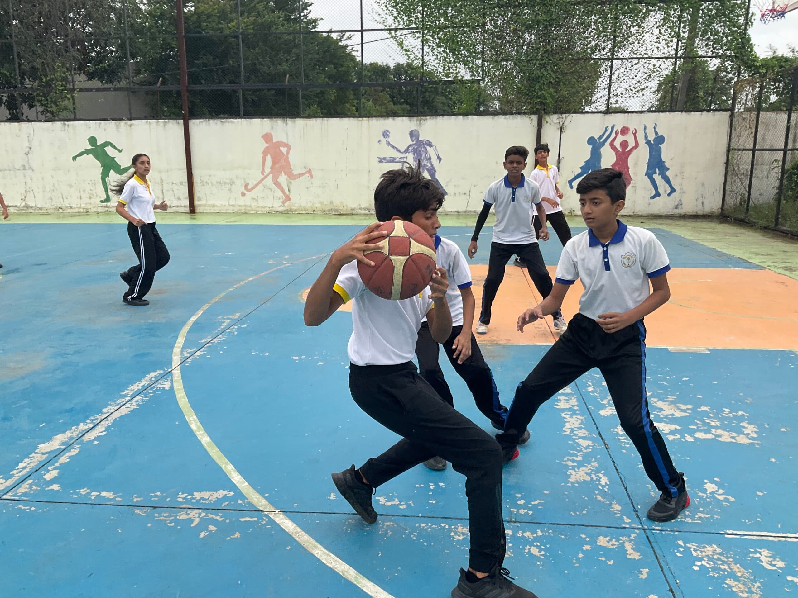 Students playing sports